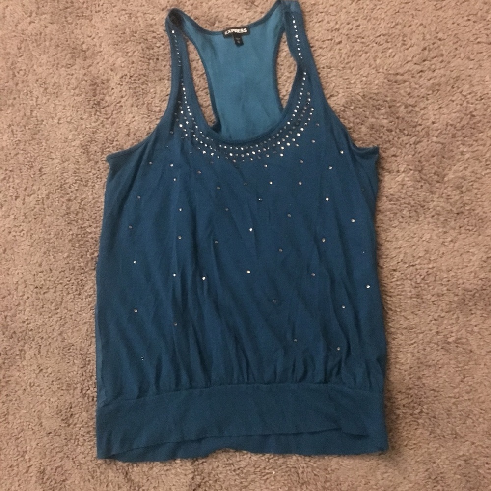 Blue Smooth Tank with Accents